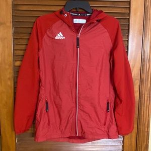 Adidas red windbreaker